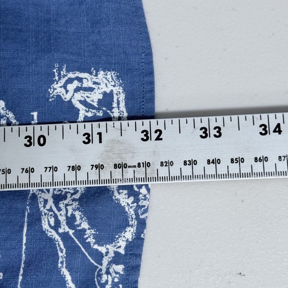 Vintage Tommy‎ Hilfiger S/S Button Down Shirt Mens M Blue Hawaiian 2002 US Open - Picture 11 of 11